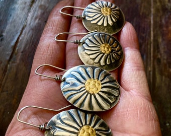Sterling Silver and 24kt Gold Earrings - Waltz of the Flowers