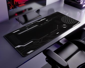 Cyberpunk Gaming Mouse Pad: Futuristic Tech Desk Mat