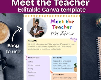 Meet The Teacher Editable Template • Printable Back-to-School Night Flyer • Instant Download
