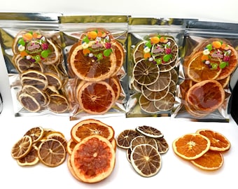 Tranches d'agrumes déshydratées| Garniture cocktail| Décoration| pot-pourri| Orange| Citron| Pamplemousses| Orange sanguine