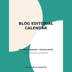 Blog Editorial Calendar for Writers | SEO Article Workflow | Printable Planner + CSV