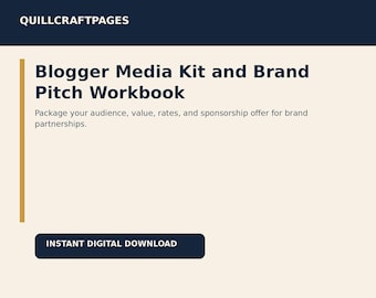 Blogger Media Kit Canva Template | Brand Pitch Workbook & Sponsorship Rate Sheet
