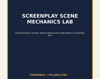 Screenplay Scene Workbook for Screenwriters | Format Rules, Beat Function & Scene Diagnostics | Printable + Fillable PDF