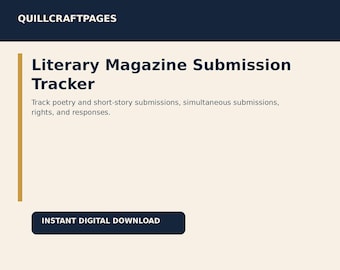 Literary Magazine Submission Tracker | Poetry, Short Story Journal Log (Digital Download)