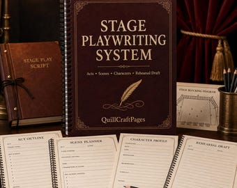 Stage Playwriting System | Acts, Scenes, Character Blocking & Rehearsal Draft Workbook