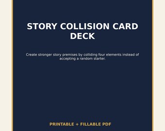 Printable Story Idea Cards for Writers | Character and Plot Twist Generator | Instant Download
