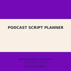 Podcast Script Planner for Writers | Episode Story Structure | Printable Production Workbook