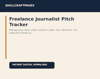Freelance Journalist Pitch Tracker | Story Query Log, Rights & Fees (PDF)