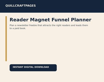 Author Lead Magnet Planner | Newsletter Freebie, Email Welcome Sequence (PDF + CSV)