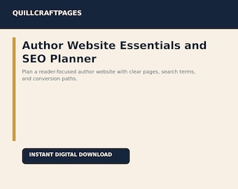Author Website SEO Planner | Book Page, About Page, Email Signup Workbook (PDF + CSV)