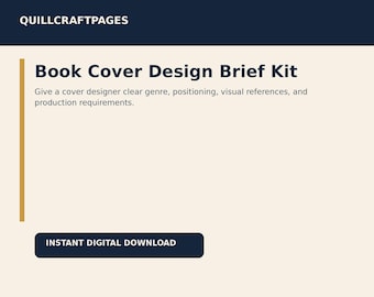Book Cover Design Brief Kit | Author Workbook, Genre Positioning (PDF + CSV)