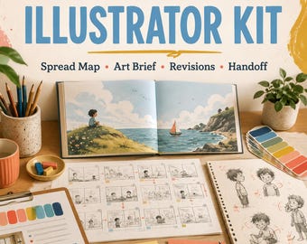 Picture Book Illustrator Collaboration Kit | Spread Map, Art Brief, Revision & Handoff Templates