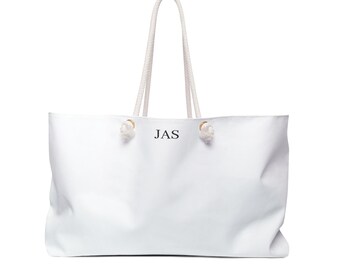 Borsa da weekend con iniziali monogrammate / Borsa tote in tela personalizzata