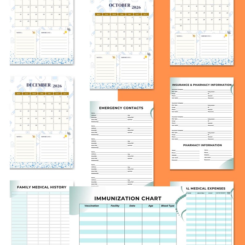 2026 Medical Tracker: Printable Health & Wellness Planner (instant ...
