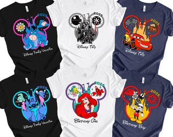 Benutzerdefinierte Disney Reise 2026 Shirt, Disney Urlaub Shirt, Disney Familie Shirt, Disney Familie passende Shirt, Geburtstag Shirt, Disney Paar T-Shirt