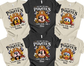 Disney Pirates of Caribbean-shirts, aangepaste Disney Pirates-familieshirts, piraten-T-shirt, Pirate's Life, Disney Cruise-shirts, Mickey en vrienden