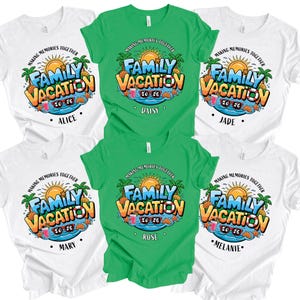 Camisetas familiares personalizadas a juego, camisetas de vacaciones familiares 2026, camisetas para crear recuerdos juntos, camisetas de vacaciones familiares, camisetas de viaje familiar a la playa