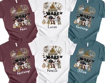 Camisetas Disney de Star Wars, camisetas de Mandaloriano, camisetas de Galaxy's Edge, camisetas de Darth Vader, camisetas de Chewbacca, camisetas de Star Jedi, camisetas de Luke Skywalker