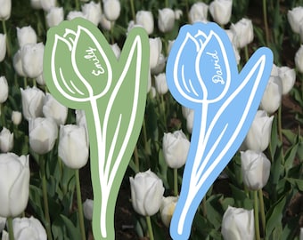 Tulip Die-Cut Place Card Template: Editable Wedding Seating Card (Digital Download)