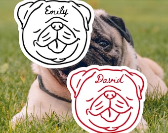 Pug Dog Die-Cut Place Card Template: Editable Wedding Seating Cards (Digital Download)