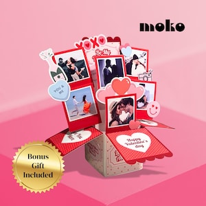 Valentijnsdag kaartsjabloon pop-up fotodoos (afdrukbaar doe-het-zelfcadeau)