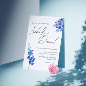 Floral Orchid Wedding Template Bundle | Editable Canva Signs & Stationery | Invitation, Table Number, Seating Chart, Welcome Sign, Menu
