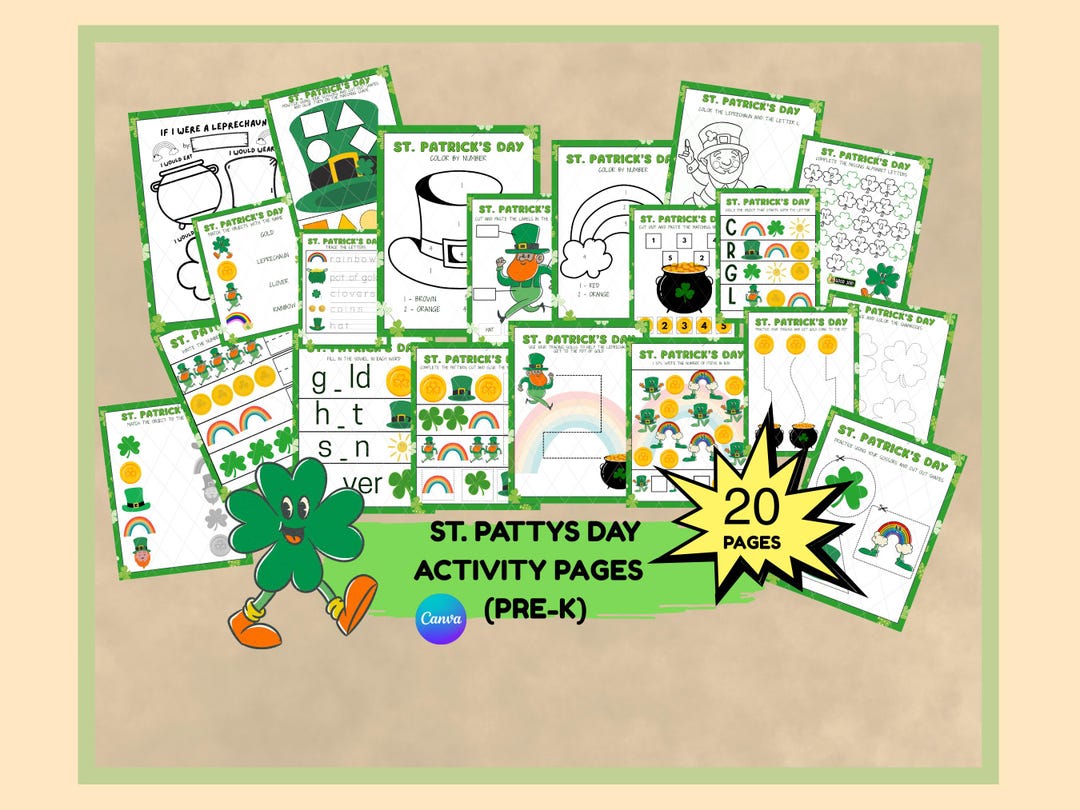 St. Patricks Day Learning Bundle, Pre K Worksheets, Toddler Activities ...