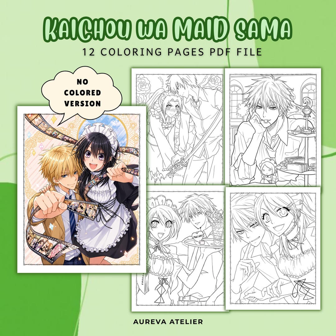 Sama Color In Anime Coloring Pages | Kaichou Wa Maid-sama! Inspired Spring Coloring ...