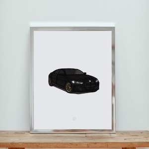 BMW M3 Art Digital Print | Sleek, Modern Cartoon Poster Art for Car Enthusiasts, Home Decor, Garage Wall Art, Gift for Him