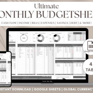 Monthly Budget Planner Google Sheets Ultimate Financial Planner Monthly Budgeting Spreadsheet Paycheck Budget Template Biweekly Budgeting