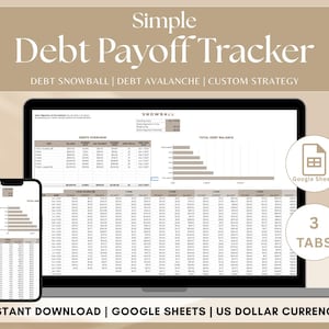 Debt Payoff Tracker Google Sheets Spreadsheet Debt Snowball Avalanche Tracker Calculator Debt Repayment Mortgage Credit Card Loan Tracker