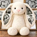 Custom Photo Bunny Plush \u2013 Personalized Hidden Ear Picture Anniversary Gift for Couples