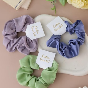 Personalized “Tie the Knot” Bridesmaid Hair Scrunchies – Bridal Party Gift