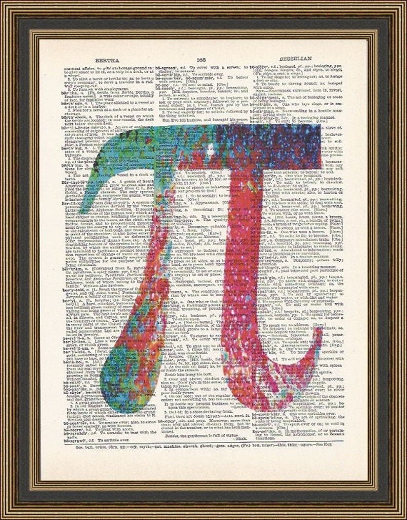 Pi Watercolor Illustration Printed on a Vintage Dictionary Etsy