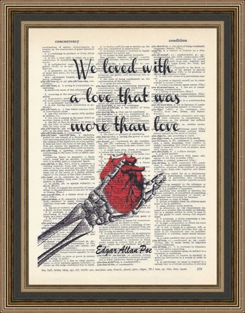 Edgar Allan Poe Love Poem We Loved With a Love Literary Art Etsy