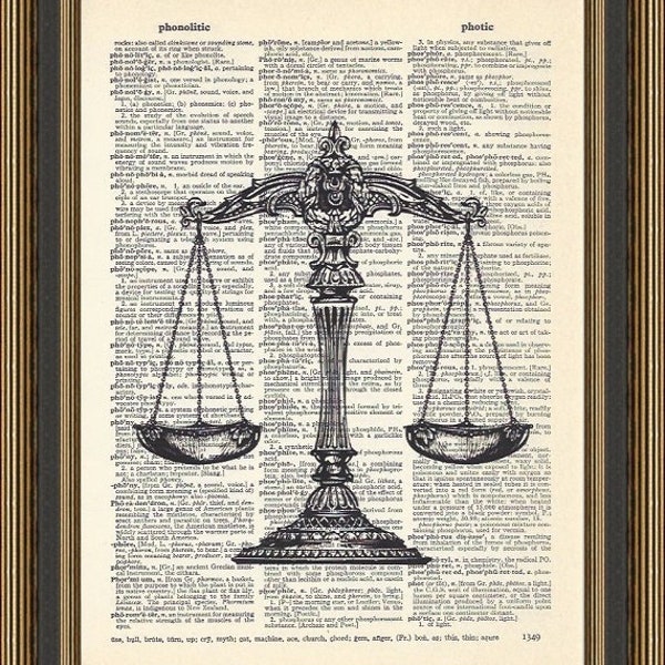 Impression de la balance de la justice, cadeau pour étudiant en droit, décoration murale pour parajuriste, décoration de bureau d'avocat, oeuvre d'art vintage pour avocats, cadeau pour juge, affiche de droit.