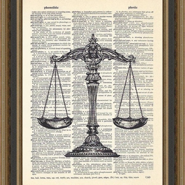 Scales of Justice print, gift for law student, paralegal wall decor, attorney office decor, Vintage lawyers art, gift for Judge, law poster.