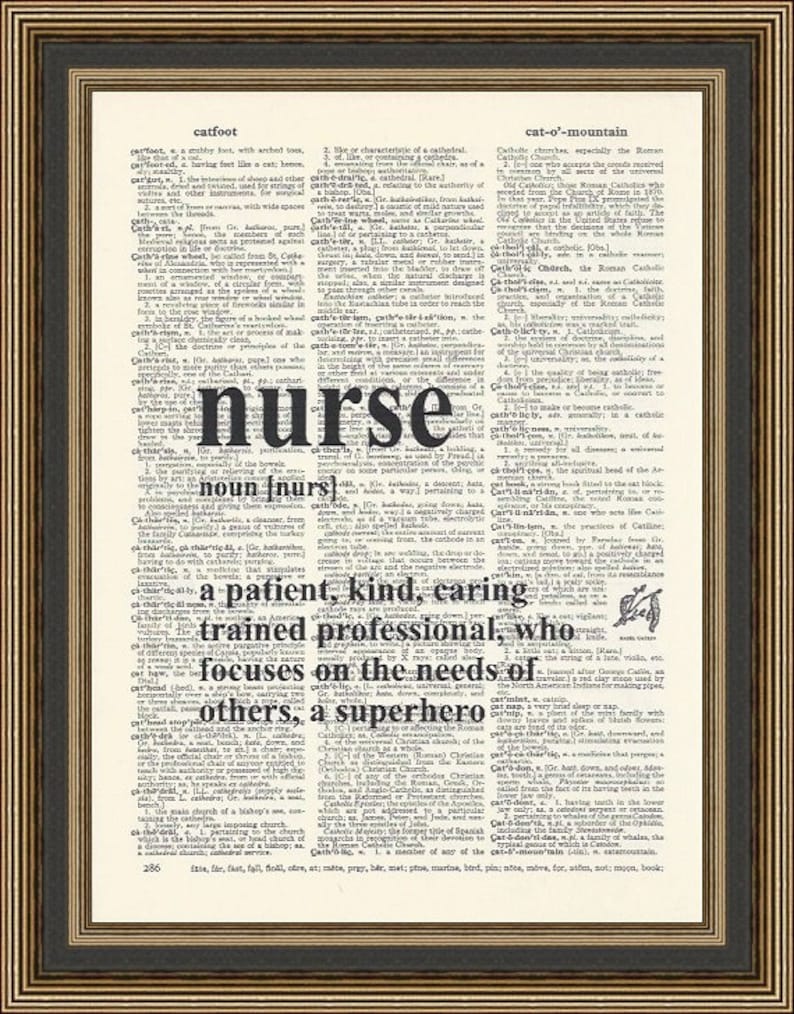 Nurse Definition Print Nurse Appreciation Quote Nursing - Etsy