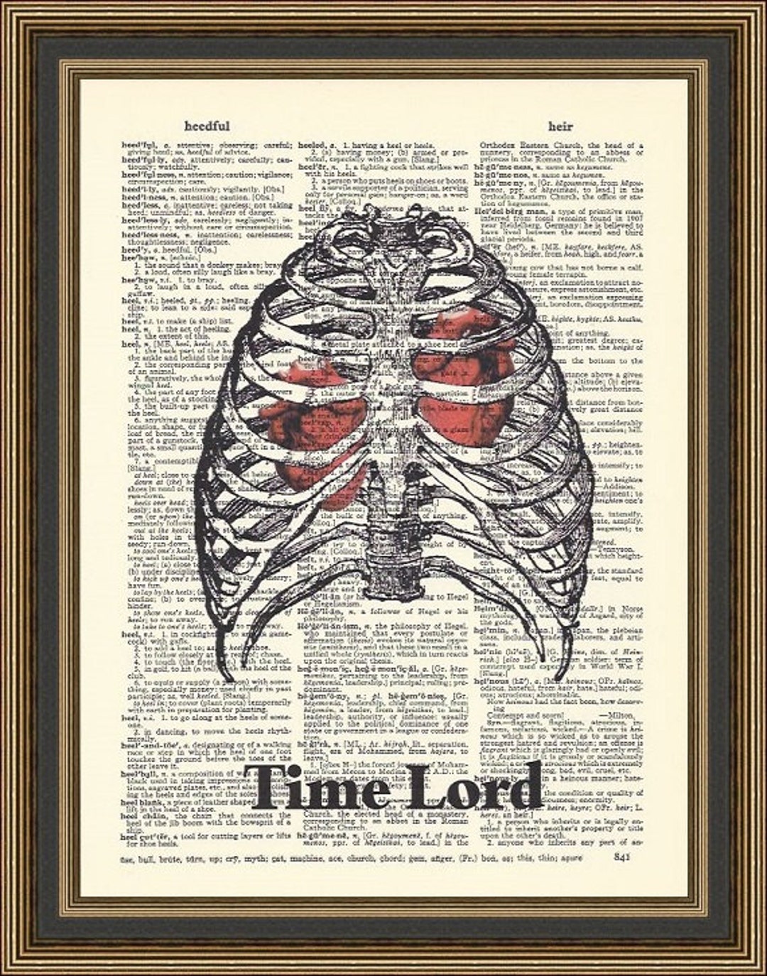 Doctor Who Time Lord Skeleton Showing His Two Hearts Printed 