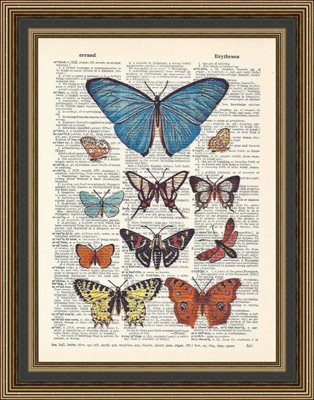 Butterfly Print, Botanical Antique Art, Natural History Poster, Vintage ...