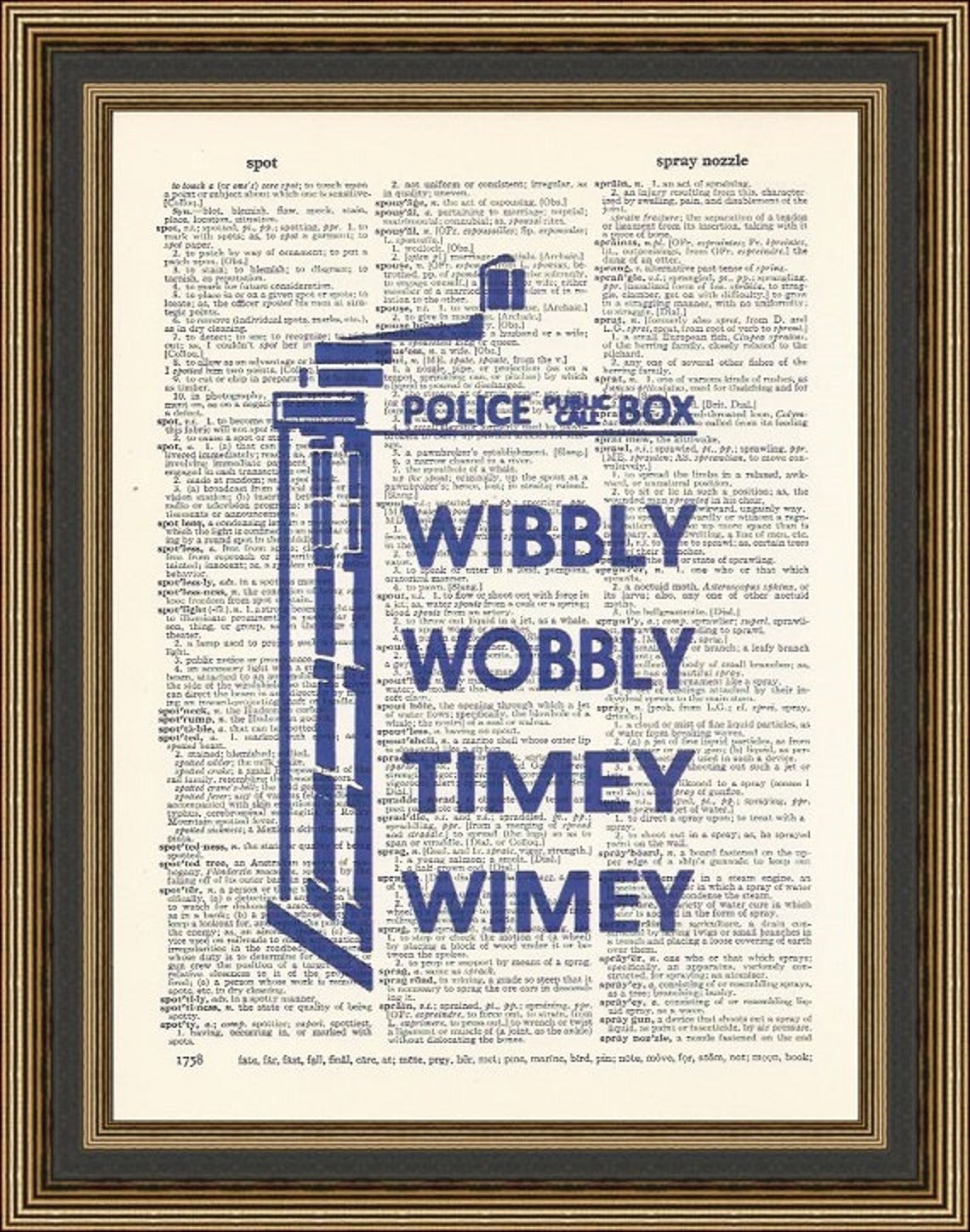 Doctor Who Wibbly Wobbly Timey Wimey Quote Illustration Printed on a ...