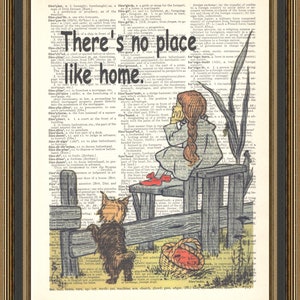 Wizard of Oz, there's no place like home quote, house warming gift, Retro house decor, nursery poster.