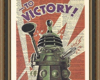 Doctor Who Daleks to Victory Propaganda Style Illustration is