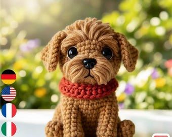 Mini Dog Crochet Pattern | 14 cm Puppy Amigurumi | Beginner PDF Tutorial