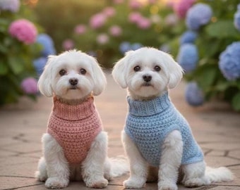 Twin Dog Sweaters Crochet Pattern | Beginner Pet Outfit (PDF Tutorial)