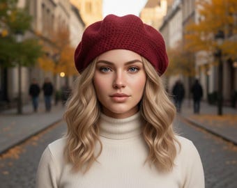 Crochet Beret Pattern | Classic French Hat | Beginner Friendly PDF