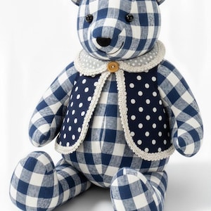 18" Memory Bear Sewing Pattern | Vintage Keepsake Plush PDF
