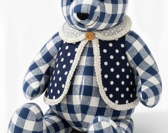 18" Memory Bear Sewing Pattern | Vintage Keepsake Plush PDF