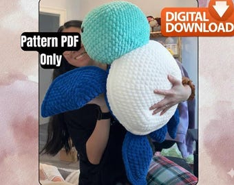 Crochet Turtle Pattern Human Size PDF | Giant Plush Toy | Step-by-Step Instructions