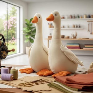 Goose Plush Sewing Pattern | 33 cm Finished Toy | PDF Tutorial